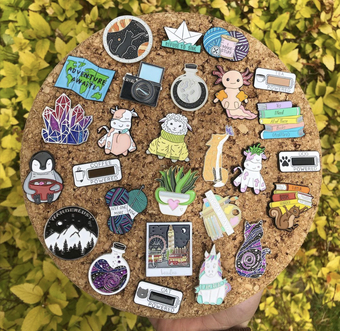A selection of enamel pins