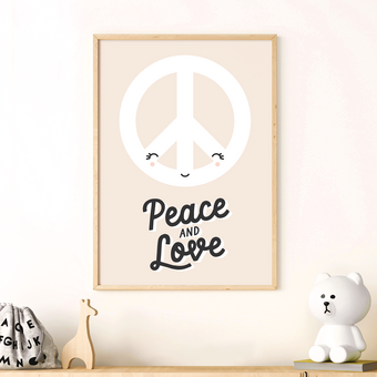 Peace Sign Peace And Love Children's Art Print