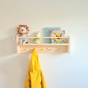 Wooden Nursery shelf with pegs