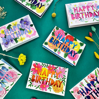 Gorgeously Bright Paper cut cards