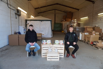 Sow Your Own founders Toby and Luis with their range of products 