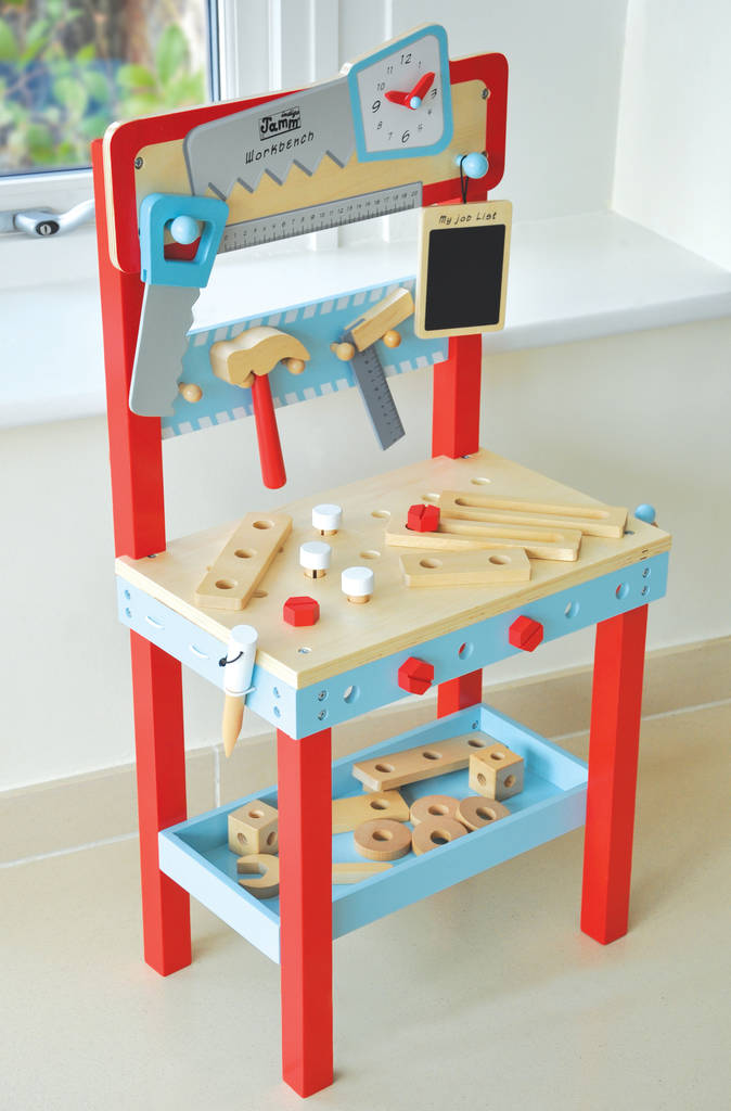 Pretend Play Workbench With Tools And 25 Accessories