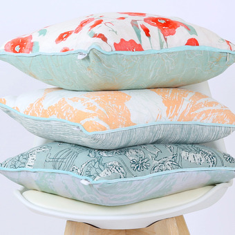 Luxury screen printed cushions, inspired by nature