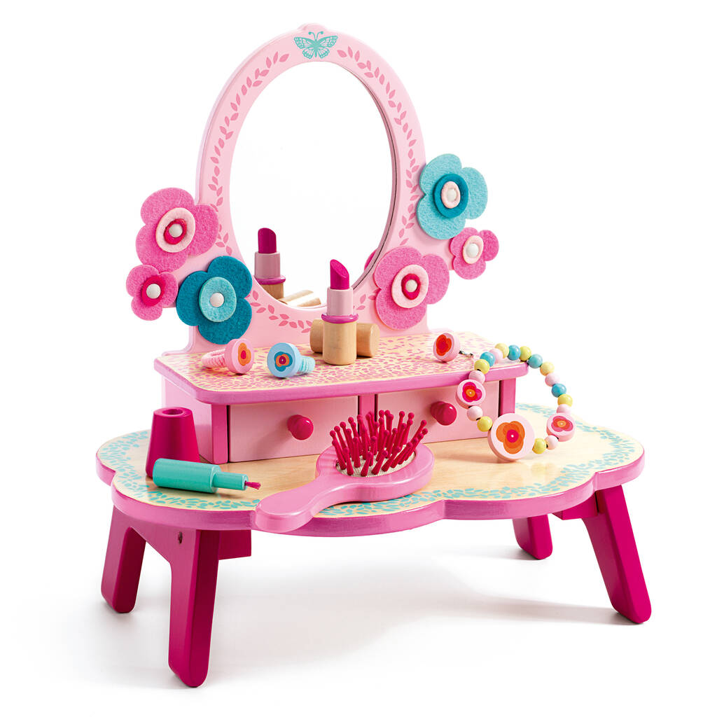 Pretend Play Kids Wooden Dressing Table