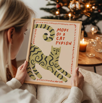 More Of A Cat Person illustrated cat print, a perfect gift for a cat lover this Christmas