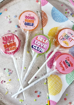 Pink positive small lollipop set