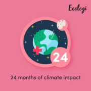 Ecologi logo. Proud members of Ecologi for 2 years