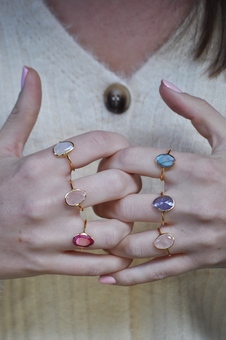 Ice Gem Rings - 18ct Gold Plated