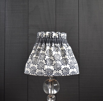 Dolly Block print scrunchie gathered Lampshade