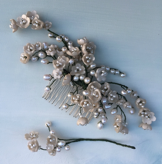 Wax Lily of the valley Hair comb