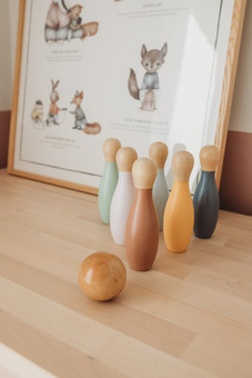 Our wooden skittles set is one of our most loved product. The keepsafe gift bag makes it great for gifting.