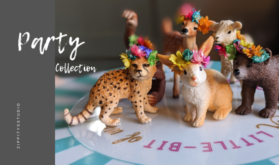 Zippitysstudio image featuring a collection of Christmas animal cake toppers