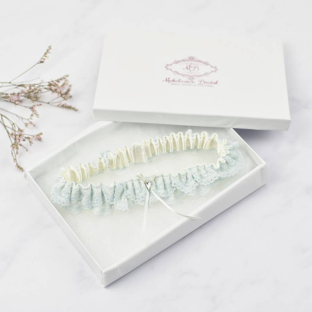 Elasticated ' Something Poppy Blue' Bridal Garter  Women's