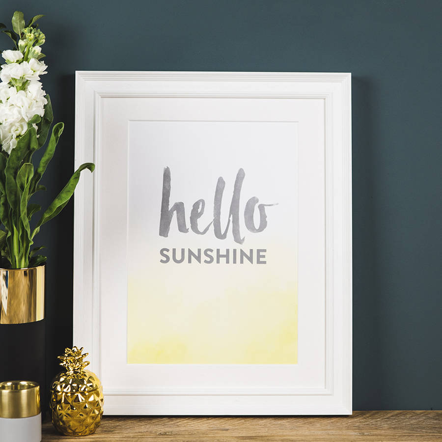 'Hello Sunshine' Inspirational Poster Print | Artwork|