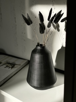 Slanted black vase