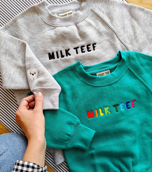 Rainbow and monochrome Milk Teef sweatshirt