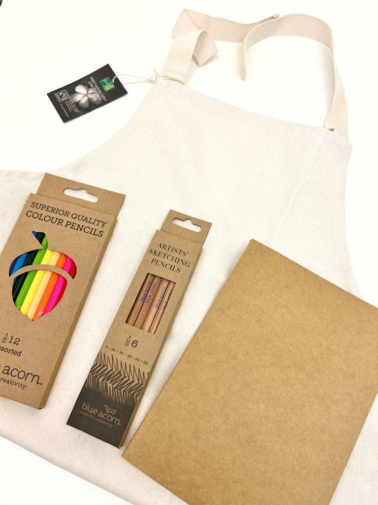Childrens Drawing Set With Apron