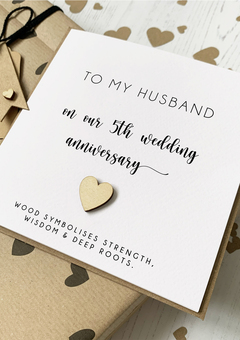 5th Wooden Wedding Anniversary Card