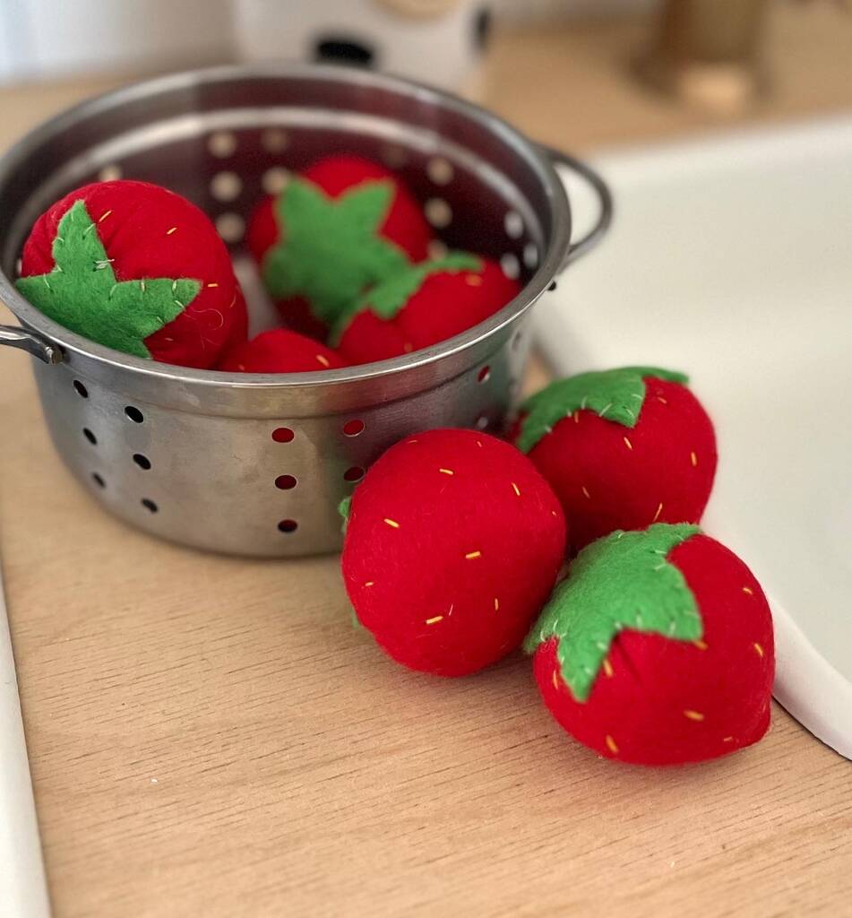 Pretend Play Felt Strawberries