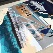 Trimming my Brighton prints for posting