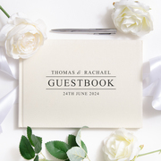 Personalised wedding linen guest book