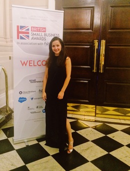 Lizzie Heyes of Secret Halo at The British Small Business Awards, Grand Connaught Rooms in London