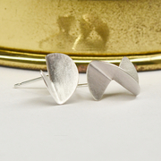 Bauhaus inspired sterling silver stud earrings