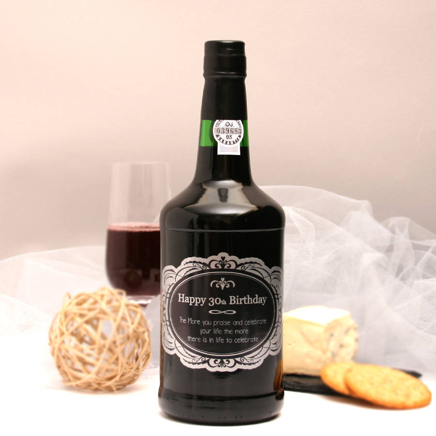 GiftsOnline4U Personalised Birthday Port With Ornate Label | 