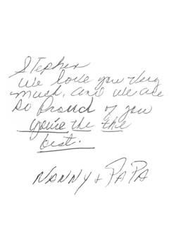 Photo of a handwritten message written in pen