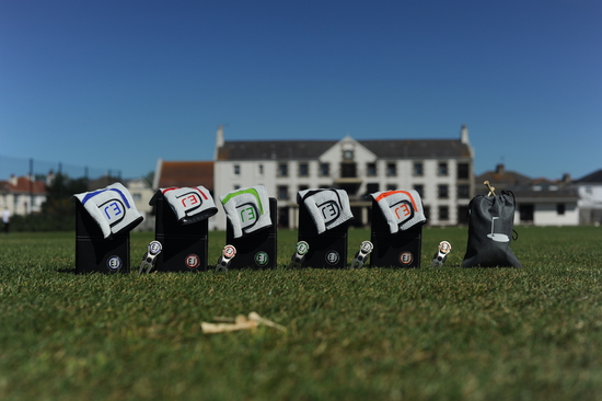 Examples of some of the personalised gifts we offer, photographed for us on the beautiful island of Jersey at the Royal Jersey course