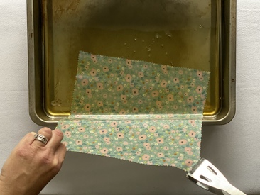 Making beeswax wraps in our workshop