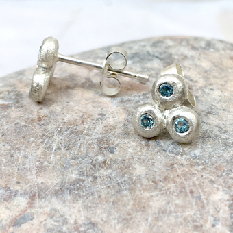 Blue Topaz and Silver Earrings