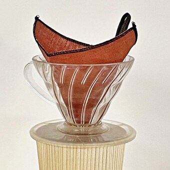 persimmon dyed coffee filter