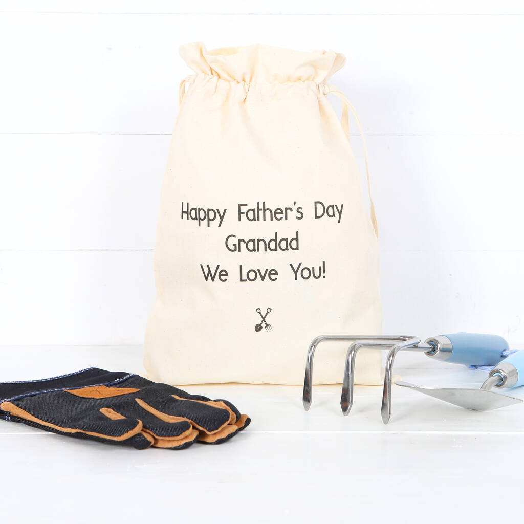 Garden Tools, Gloves And Personalised Bag