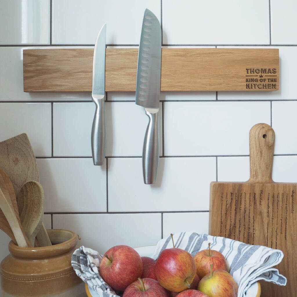 Personalised Wooden Magnetic Knife Block