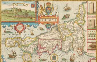 An old map of Cornwall by John Speed