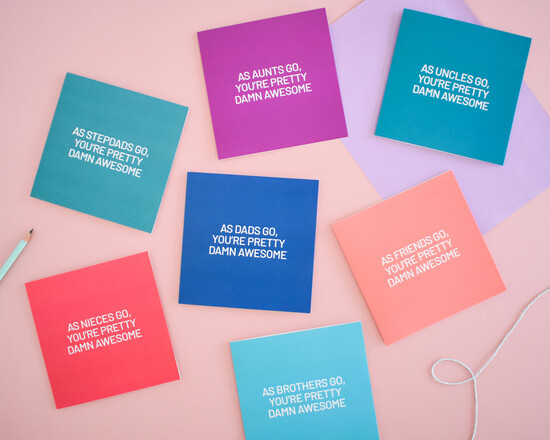 Colourful typographic cards
