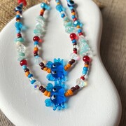 Murano Glass Bead Crab Necklace