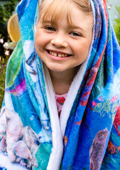 April with her Moon Cubs fleece blankets (Ruth Joy Photography)