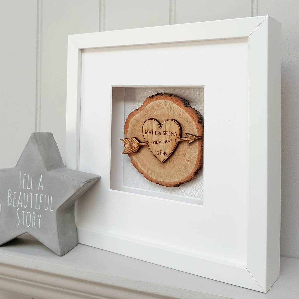 5th Wedding Anniversary Oak Slice Artwork | Artwork | Framed |
