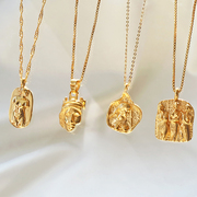 Greek Goddess Gold Pendant Necklaces