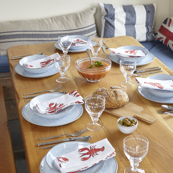 Lobster napkins table setting 