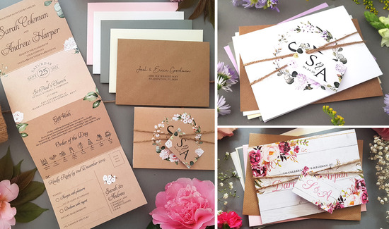 Sienna mai concertina wedding invitations from rustic wedding invitations to trifold wedding invites