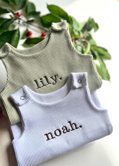 embroidered dungaree personalised kids essentials baby gift