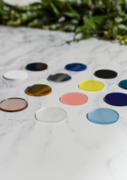 Circular discs of round acrylic in various colours