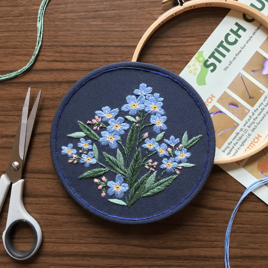 Botanical embroidery interior artwork