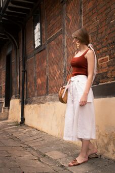 Hilary linen Culottes in white