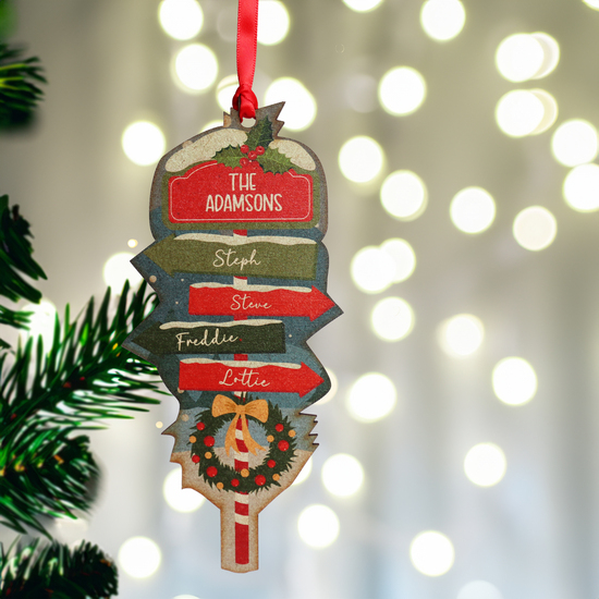 Beautiful Hanging Family Christmas Decoration & Card