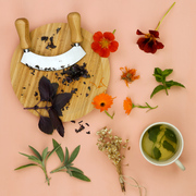 herbal tea with chamomile flowers