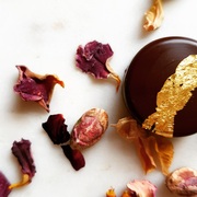 Rose and Pistachio in Dark Chocolate Barfi